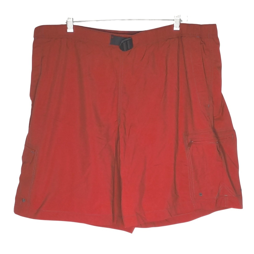 Columbia Cargo Swim Shorts Men XXL Red Mesh‎ Lined Hiking Utility Pockets
